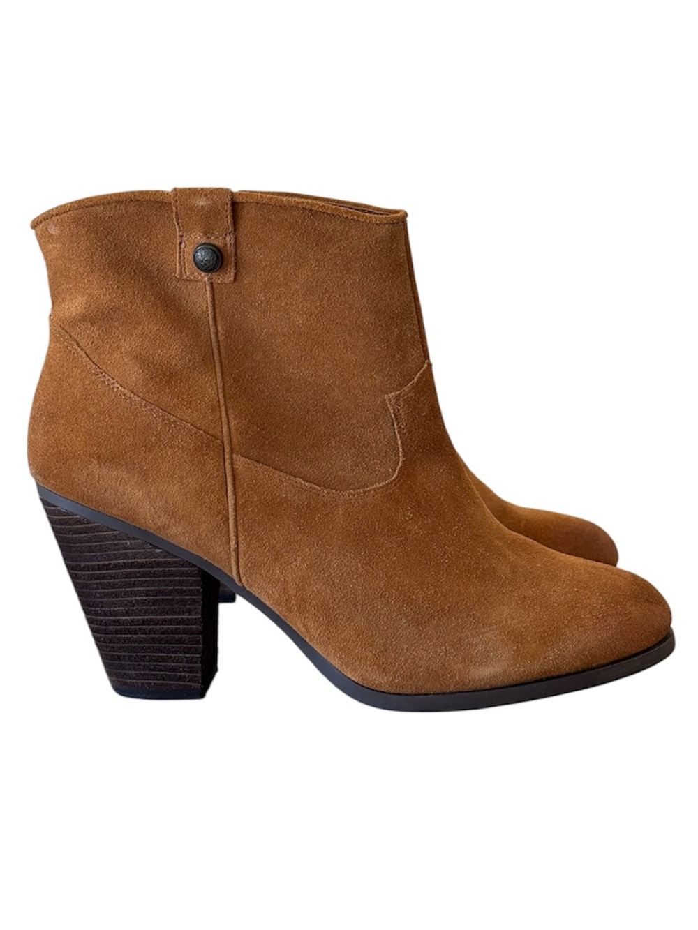 Vince Camuto Hammerton suede side zip block heel booties women’s size 12